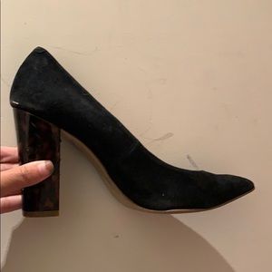 J Crew Black Pumps with Tortoise Heel